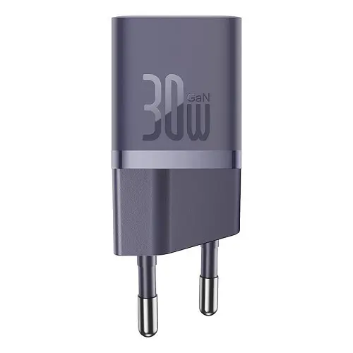 Мережевий зарядний пристрій Baseus GaN5 Fast Charger(mini) 1C 30W EU Cable Type-C to Type-C 1m фіолетовий P10110902523-00 - фото 1