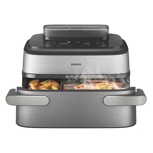 Аерогриль Philips Ovi Dual SteamFry сірий 2750 Вт (NA565/02) - фото 1