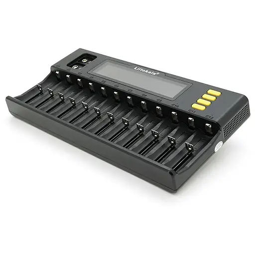 ЗУ універсальне Liitokala Lii-S12, 12+2 каналів, Ni-Mh/Li-ion/LiFePo4/крона, 220V/12V, LED+LCD, Box