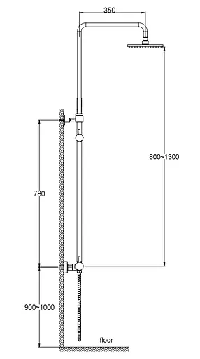 Душова система Kohlman Axel Gold з термостотом QW273AGD, Золотий - фото 2