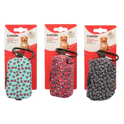 Брелок-диспенсер Camon для пакетів для собачих фекалій на 20 пакетів в асортименті (B523/U)