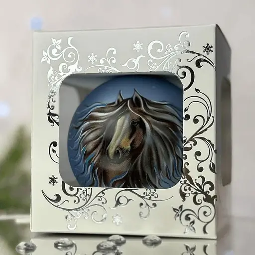 Елочное украшение Санта Шоп Символ 2026 Мечтательный конь голубой стекло (4820001234077) - фото 4