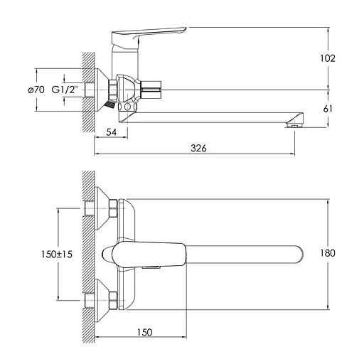 Змішувач для ванни + лійка 3 режими шланг тримач лійки хром Imprese Odra f0328701BO Хром - фото 2
