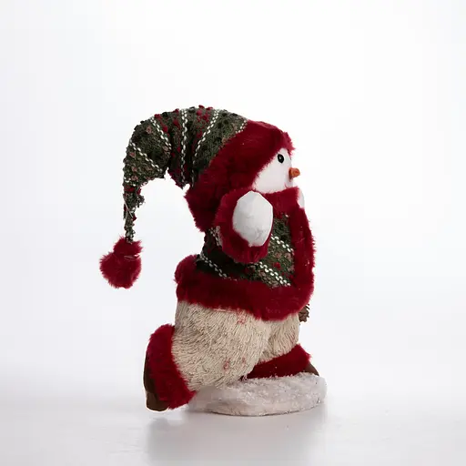 Новорічна фігурка Сніговик з шишкою 19×17×40 см Yiwu CR-4-16 - фото 4