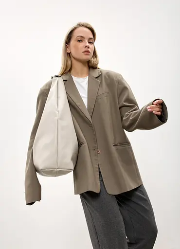 Женская сумка Sambag HOBO L серый 34 х 37 х 16 см (53300030) - фото 8