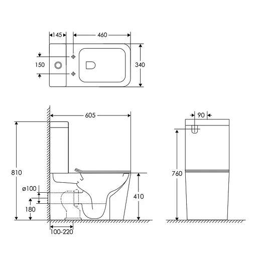 Унитаз напольный пристенный Imprese Bilovec Rimless 60,5x34x81 см, гор. выпуск, нижний подвод 3/4,5 л, сиденье slow-closing white i11141, Белый - фото 2