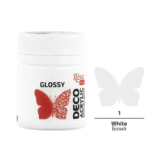 Акрил для декору Білий (01) глянцевий 20 мл Rosa Talent - фото 1