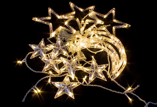 Гірлянда на вікно Тепле світло 3 метри Бахрома Зірки та Місяць 138 лампочок Laplandia світлодіодна від мережі (ww.02.5Т.138+L) - фото 3