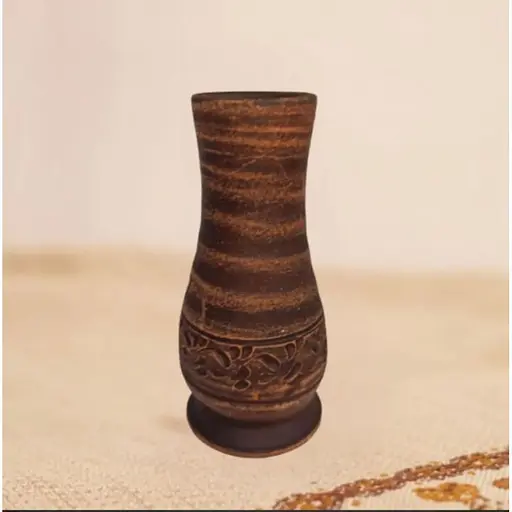 Свічник керамічний (глиняний) різьблений коричневий