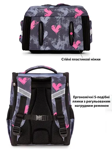 Ортопедический школьный рюкзак (ранец) 6 в 1 для девочки School Standard с Котом 34х26х14 см для младших классов (350-103) - фото 7