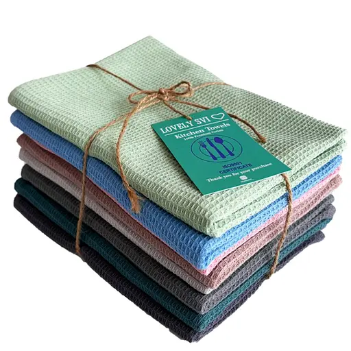 Набір кухонних вафельних рушників Lovely Svi 8 шт: 45 x 65 см, 100% бавовна Мікс