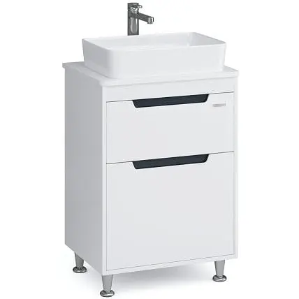 Тумба підлогова Sanwerk Грета 60 Білий з Топ панеллю та умивальником Rapid 50x35 (MV0000904) Білий - фото 1