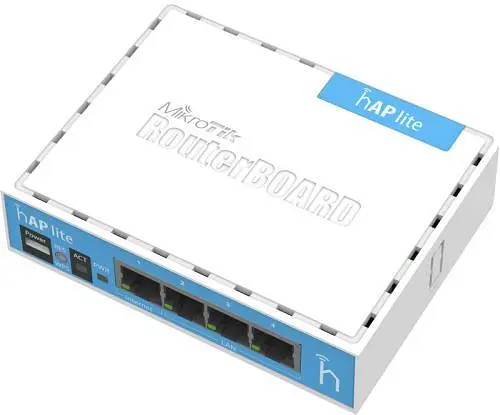 Роутер Mikrotik hAP lite (RB941-2nD), 4 LAN 10/100Mb - фото 1