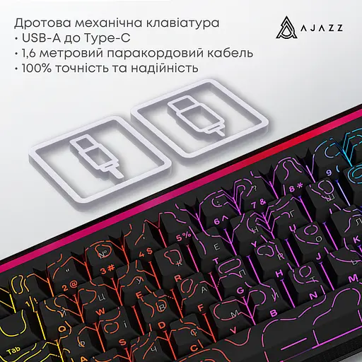 Клавиатура Ajazz NK68 Red Switch Black USB-C (NK68-RSB) - фото 14