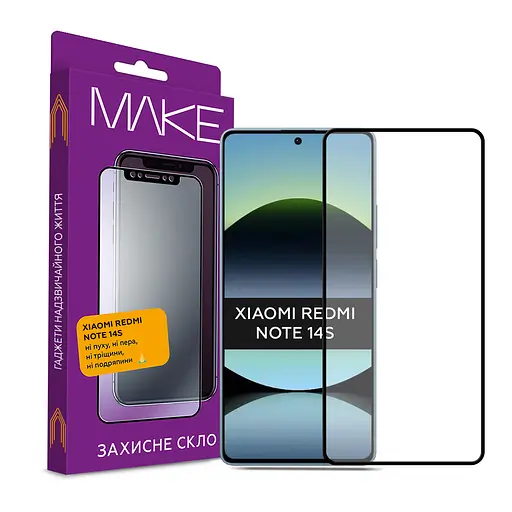 Защитное стекло MAKE Xiaomi Redmi Note 14S