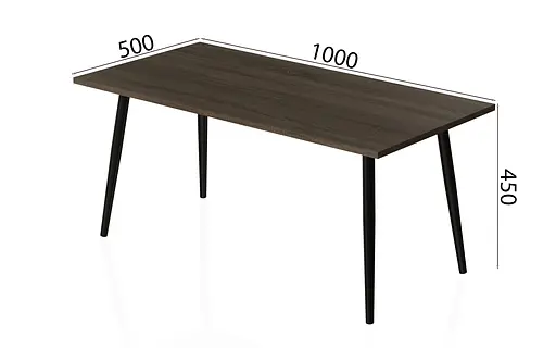 Стіл журнальний Монтана Ferrum-decor 45x100x50 Чорний метал ДСП Дуб Сонома Трюфель 16 мм (FRD-106715) - фото 6