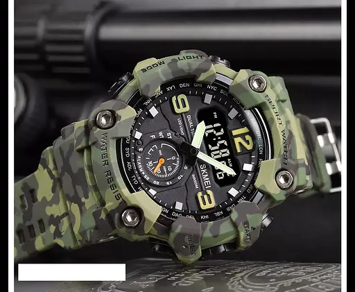 Наручний годинник чоловічий Skmei 1637 Army Green Camo, 1637CMGN (18441) - фото 4