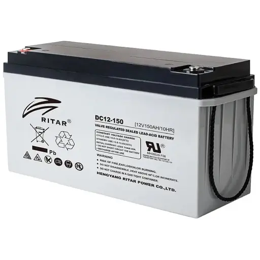 Аккумуляторная батарея AGM RITAR DC12-150, Gray Case, 12V 150Ah (483х170х241), Q1/24