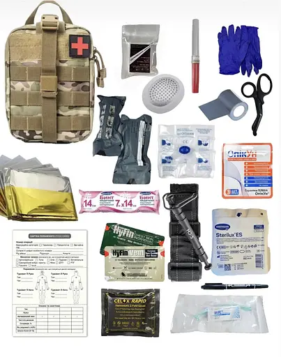 Аптечка укомплектованная №3 в подсумке с быстрым сбросом - фото 1