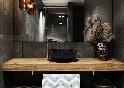 Умивальник Miraggio Palermo mirastone black 0000434, Чорний матовий - фото 2