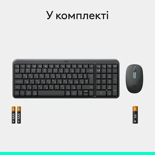 Комплект (клавіатура + миша) Logitech MK250 Bluetooth/Wireles Graphite (UA) (920-013823) [140896] - фото 8