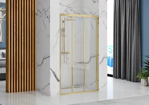 Душевые двери Rea Alex 90 brushed gold REA-K2506, прозрачный, золотой - фото 3