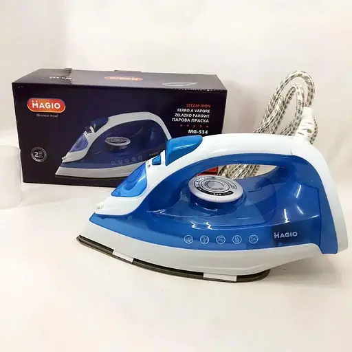 Прасувальна праска Magio MG-534 з керамічним покриттям підошви 2200Вт і вертикальним відпарюванням Синій/Білий - фото 6