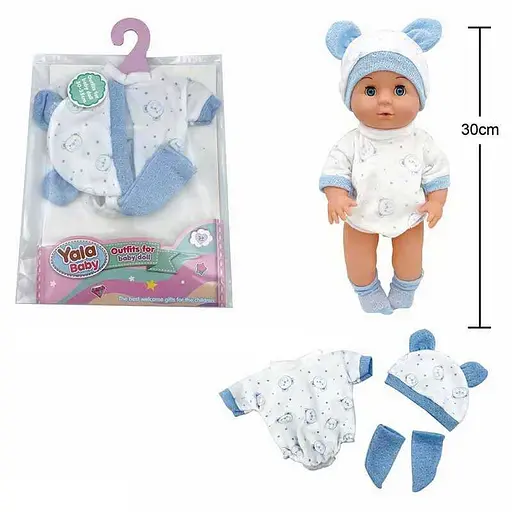 Одяг для ляльки-пупса 30-35см, комбінезон, шапочка, шкарпетки YLC330I - фото 2