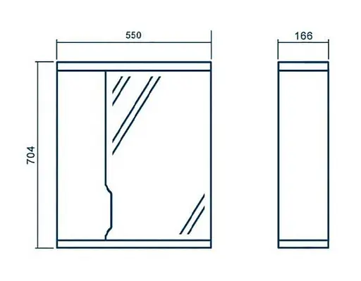 Дзеркало для ванної ПіК Альба Z-1 ліве з шафкою 55 см 30412 - фото 3
