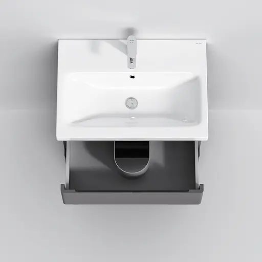 Тумба з умивальником AM.PM Hit 60 см підлогова графіт матовий M93A-FSX0602-WC0602GM38 Графіт - фото 9