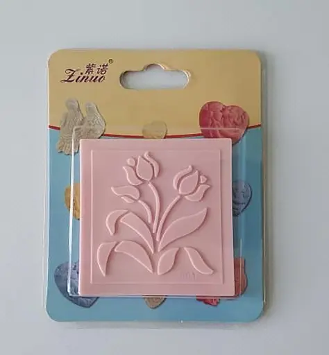 Силиконовый штамп для мастики "Тюльпаны" (модель 001), 6.6х6.6 см, Kitchen Master Розовый 87381 - фото 4