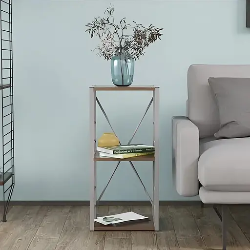 Етажерка 3/34 Ferrum-decor Серії Коннект 73x34x28 сірий ДСП Дуб Сонома Трюфель 16мм (FRD-104305)