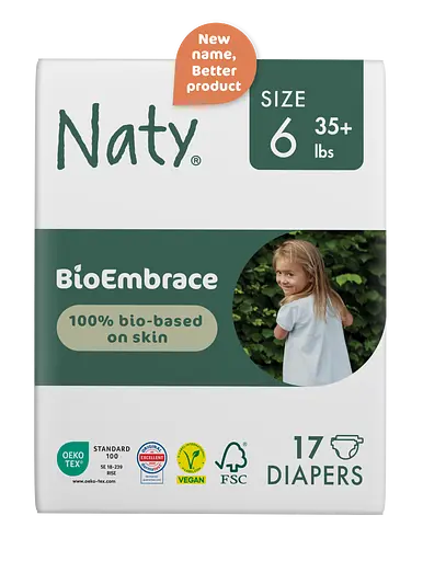 Одноразові дитячі підгузки BioEmbrace розмір 6, 16+ кг 17 шт. в уп NATY