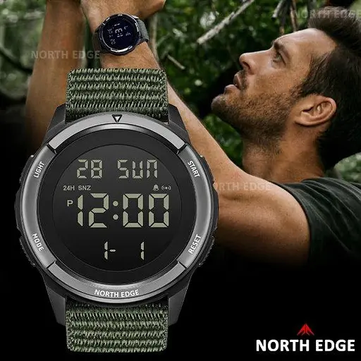 Годинник чоловічий водостійкий тактичний North Edge Terrax Green (2 ремешка) - фото 7