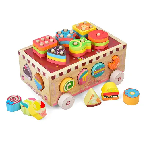 Дерев'яна іграшка Центр розвиваючий MD 0893 сортер, фігурки солодощі - фото 4