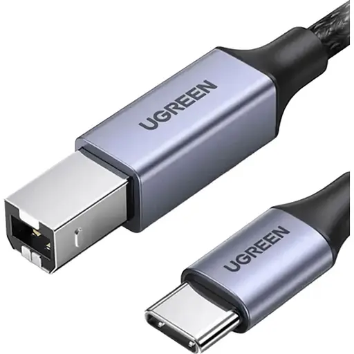 Кабель Ugreen US370 USB-C to USB-B 2.0m чорний [127972] - фото 2