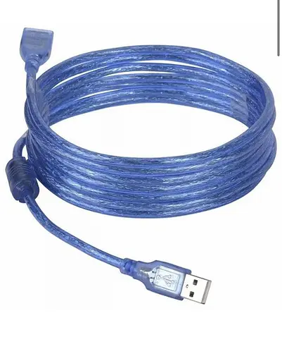 Удлинитель USB 2.0 5 метров – папа – мама – полупрозрачный синий - фото 4