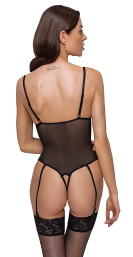 Эротическое боди Cottelli Collection Crotchless XL черный - фото 5