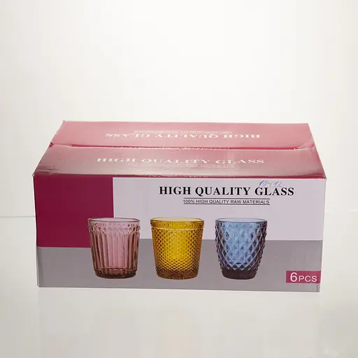 Набір скляних склянок 6 штук 250 мл для лимонадів соку води коктейлів склянки скляні для напоїв Золотистий Yiwu HP-19-192 - фото 4