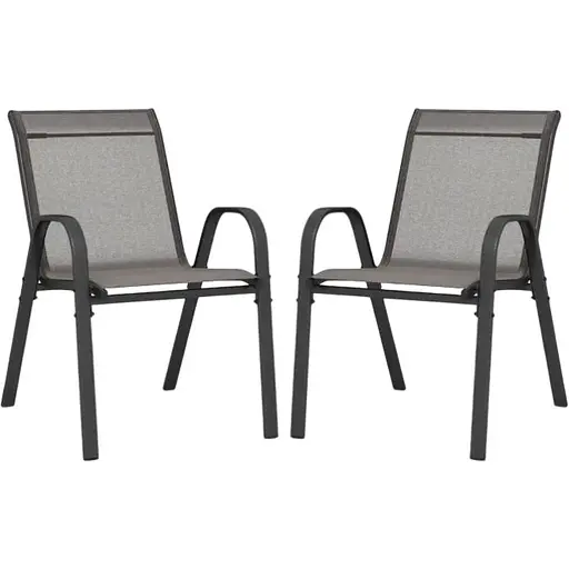 Комплект садовых стульев Costway Patio с подлокотниками серый