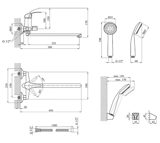 Смеситель для ванны Agua Leon-C071 (CV014927) - фото 9