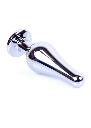 Анальна пробка з кристалом Jewellery Silver Butt Plug 9.3 см (фіолетовий) - фото 3