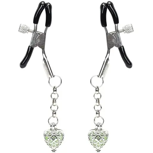 Затискачі для сосків Liebe Seele Glow-in-dark Nipple Clamps зелений