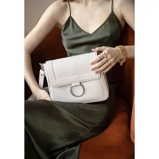 Женская кожаная сумка Jessie белая - фото 1