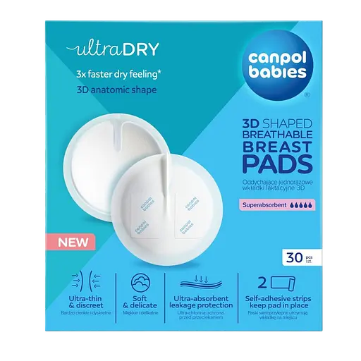 Набір: одноразові лактаційні вкладиші Canpol babies 30 шт. + прокладки післяпологові Canpol Babies швидко поглинальні 10 шт.  - фото 2
