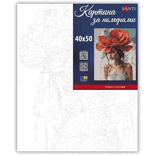 Картина за номерами Santi Дівчина з червоною квіткою 40х50 см (955744) - фото 2
