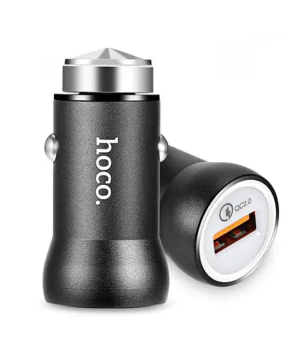 Адаптер автомобильный - зарядное устройство для Hoco Z4 1*USB 2 А, QC2.0 черный - фото 6