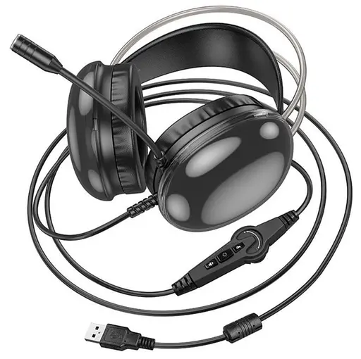 Навушники Hoco W109 Plus Rich USB7.1 channel gaming headphones чорні - фото 3