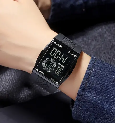 Мужские наручные кварцевые часы Skmei 1967 (Черные с черным) - фото 7