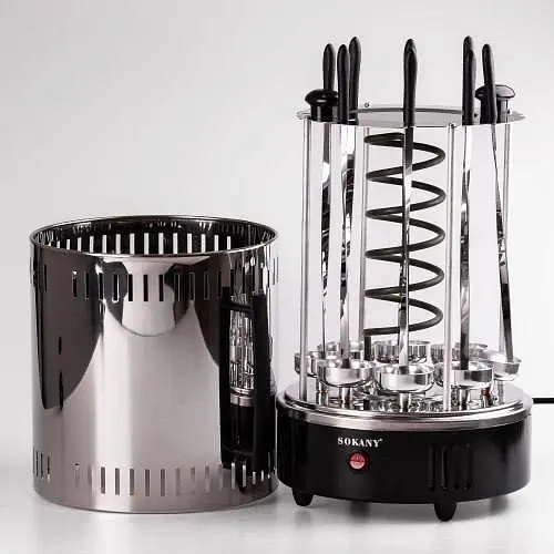 Електрошашличниця Sokany SK-6113 домашня вертикальна 8 шампурів аерогриль 1500 Вт - фото 4